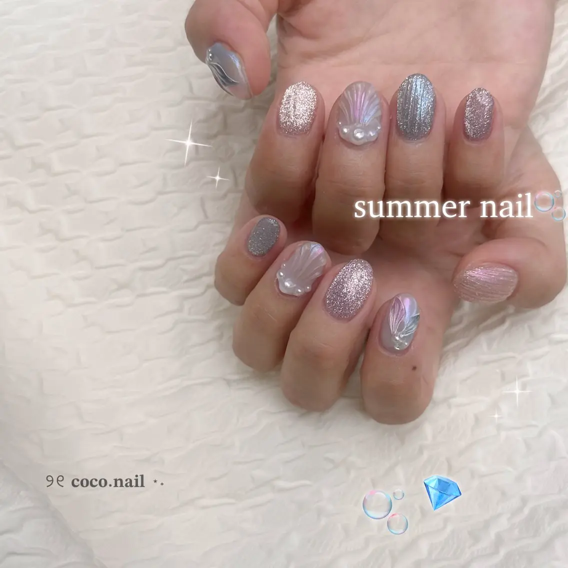 ネイル ハンドネイル フットネイル lili.nail y2k/長さ出しのネイルデザイン