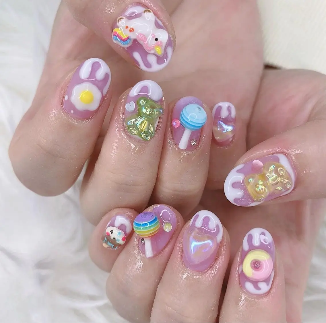 ネイル 渋谷／チップ長さ出し 👑アプレgel-xのネイルデザイン
