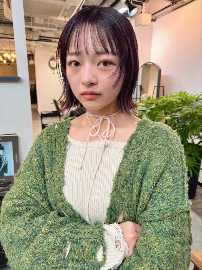 ミディアム ボブ 外ハネヘア 小野田 航己のヘアスタイル