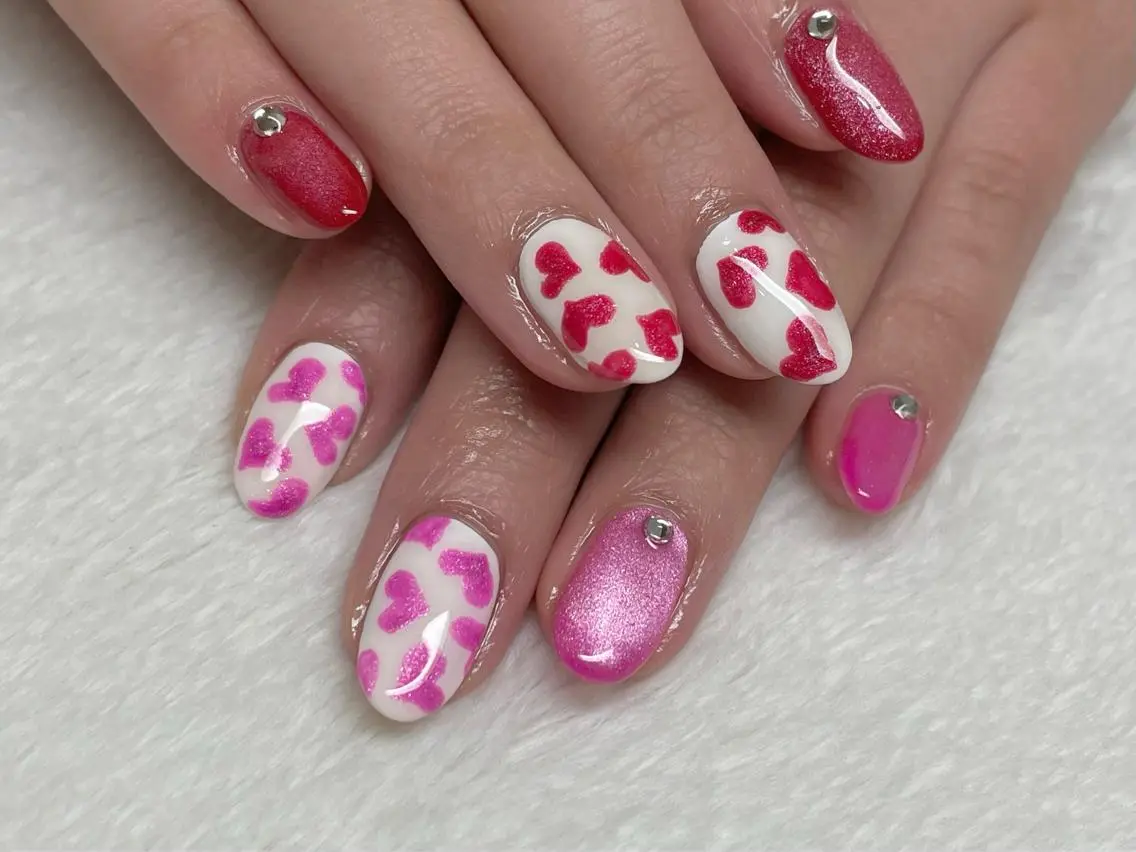 ネイル ハート マグネットネイル 持ち込み riri-nail Rie Endoのネイルデザイン