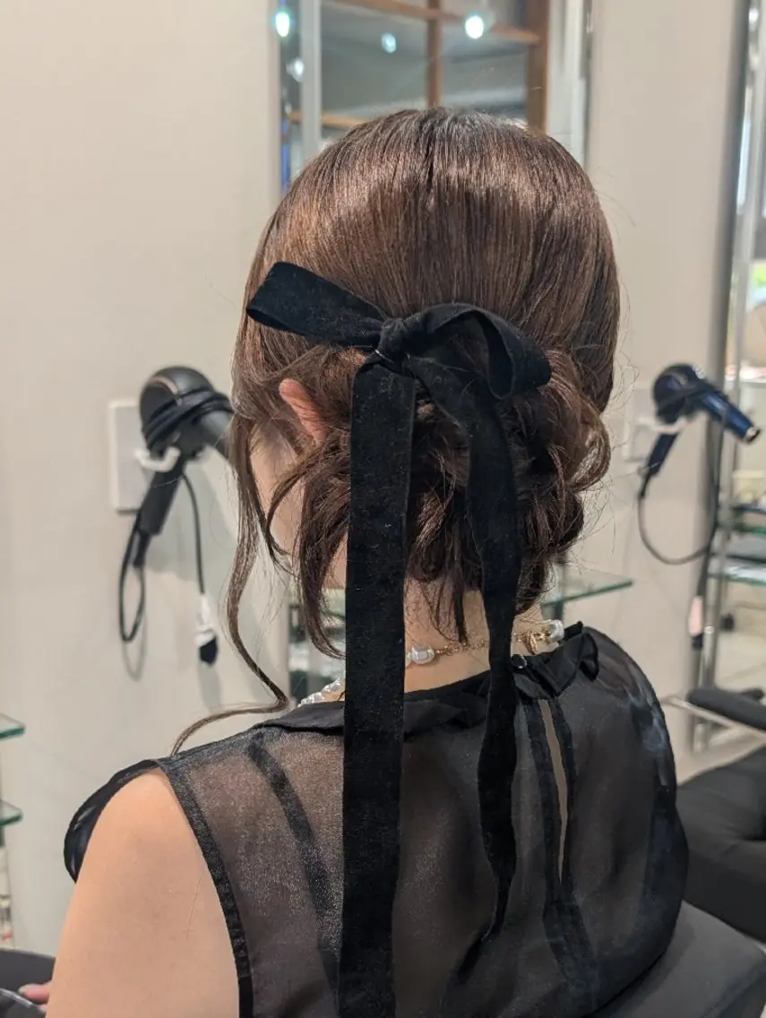 ヘアアレンジ 結婚式・ブライダル ヘアセット 盛れるヘアメイク/ 切りたて感なしカットのヘアスタイル