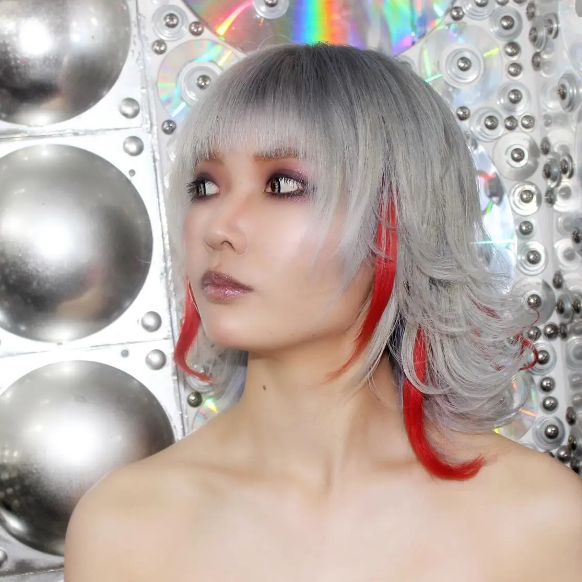 ミディアム カラー ヘアアレンジ エクステ ウルフカット 🌈派手髪エクステ ブレイズ🌈ひろとのヘアスタイル