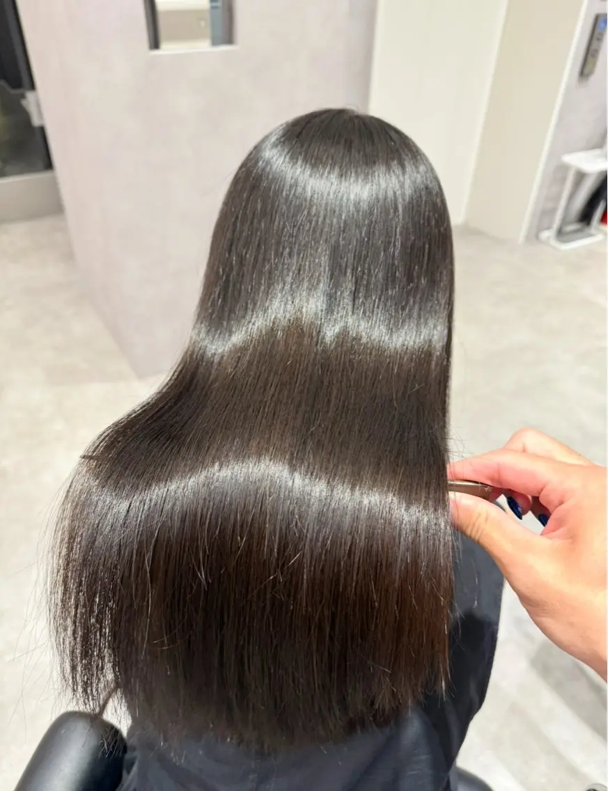 ロング カラー パーマ ヘアアレンジ 髪質改善 縮毛矯正 トリートメント ストレートパーマ カット ヘアカラー 縮毛矯正 トリートメント 縮毛矯正/髪質改善/ ブリーチ毛/木元渓太のヘアスタイル