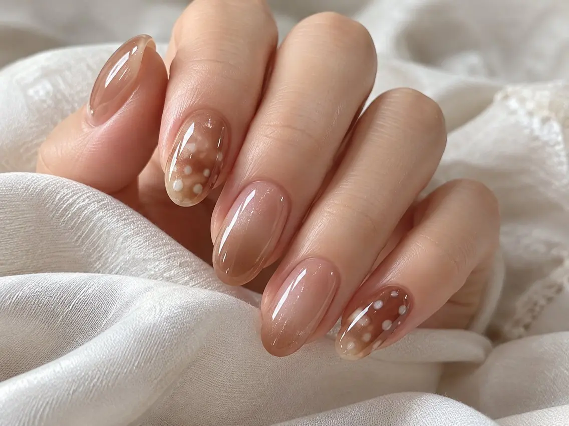 ネイル ブラウン 韓国ネイル ハンドネイル ハンドケア NailSalon✨ Écrinエクランのネイルデザイン
