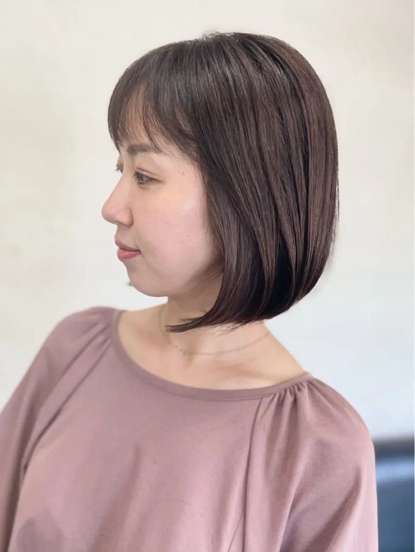 ミディアム カラー アッシュ アッシュブラウン ブラウンカラー ボブ 沢田 瞳のヘアスタイル