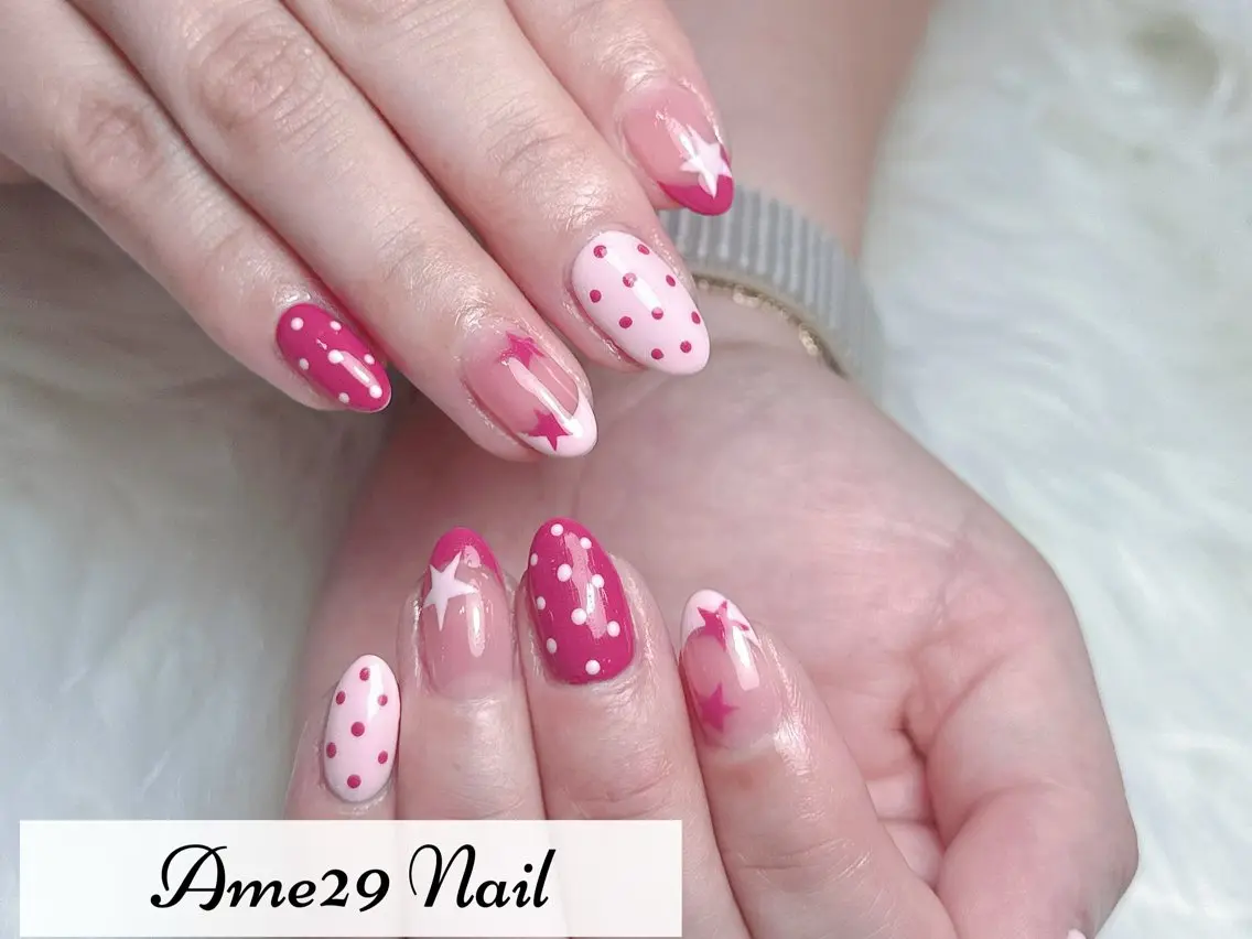 ネイル フラワーネイル ロングネイル オフィスネイル ピンク ピンクベージュ AME29 Nail ネイルサロンのネイルデザイン