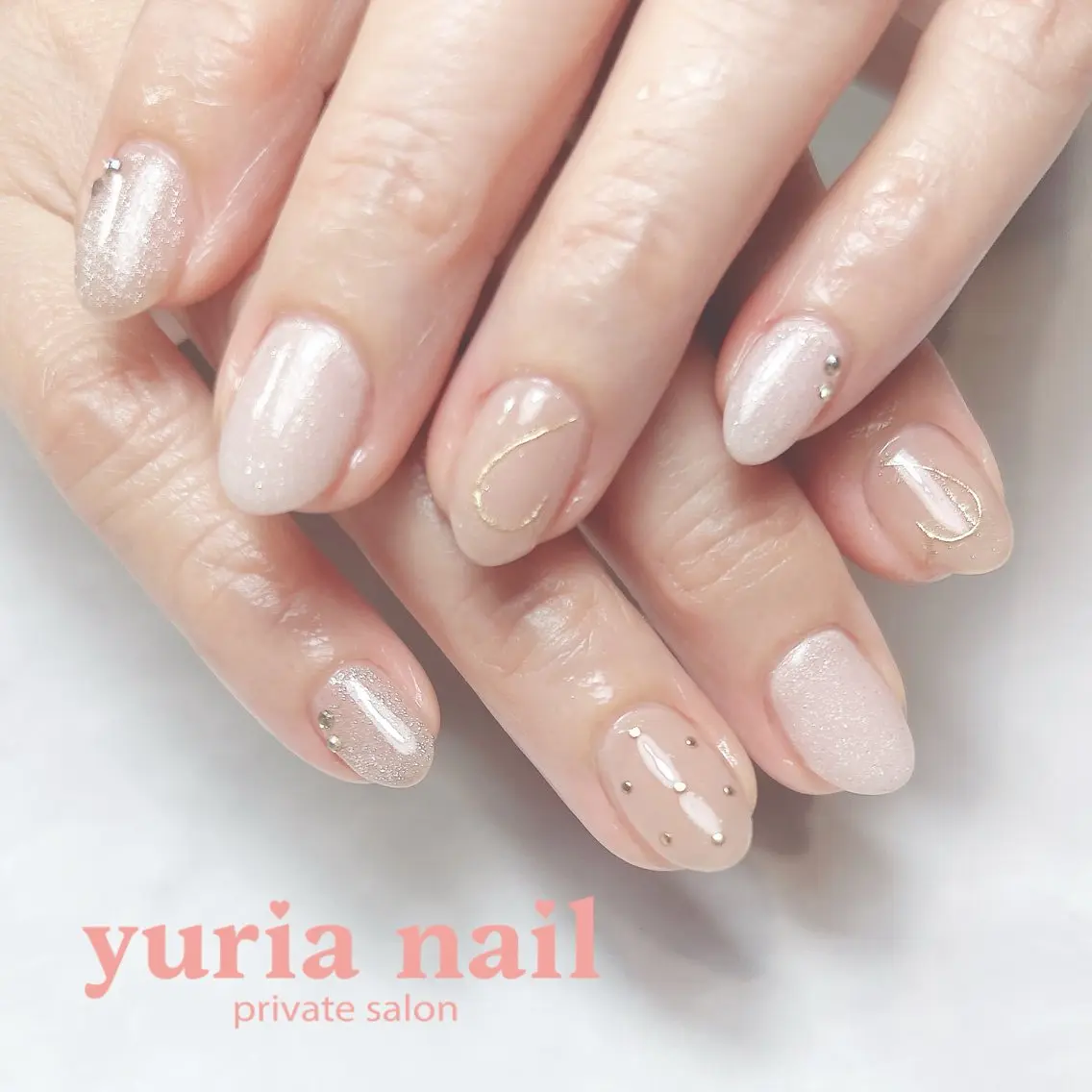 ネイル アートネイル ジェルネイル ハート ピンク ハンドネイル 小林 ゆりあのネイルデザイン