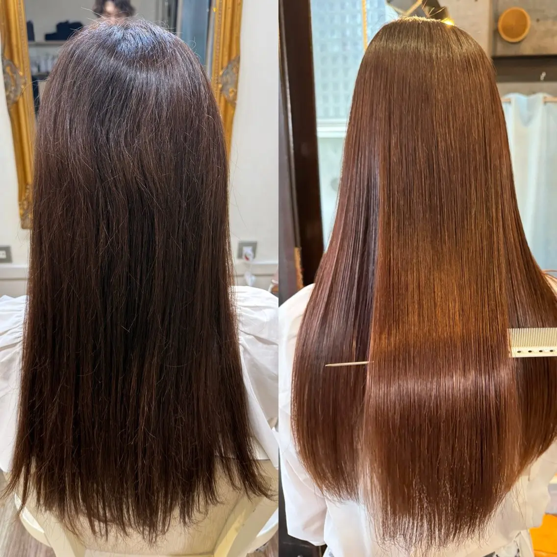 ロング カット 縮毛矯正 トリートメント 及川 光のヘアスタイル