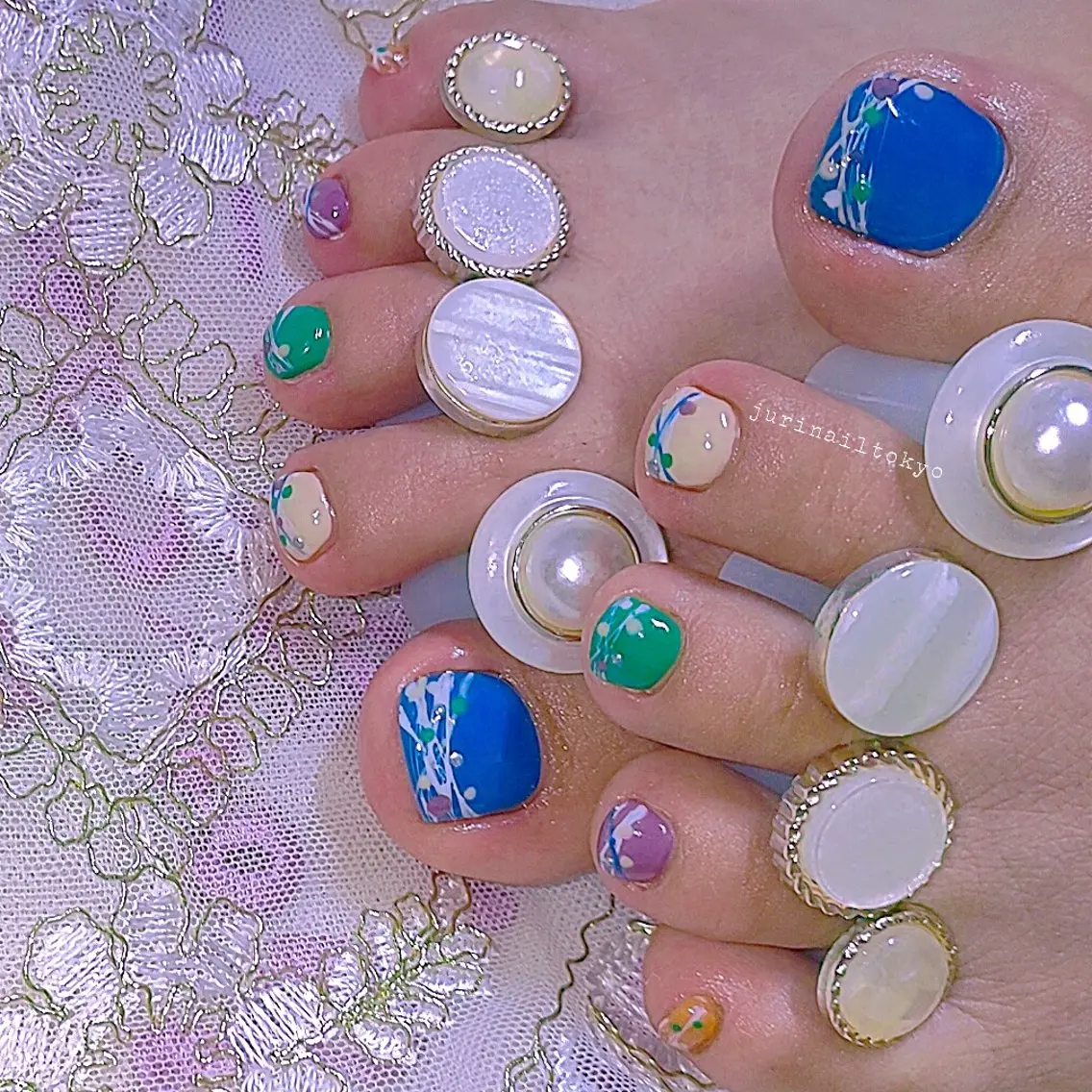 ネイル フットネイル jurinail tokyoのネイルデザイン