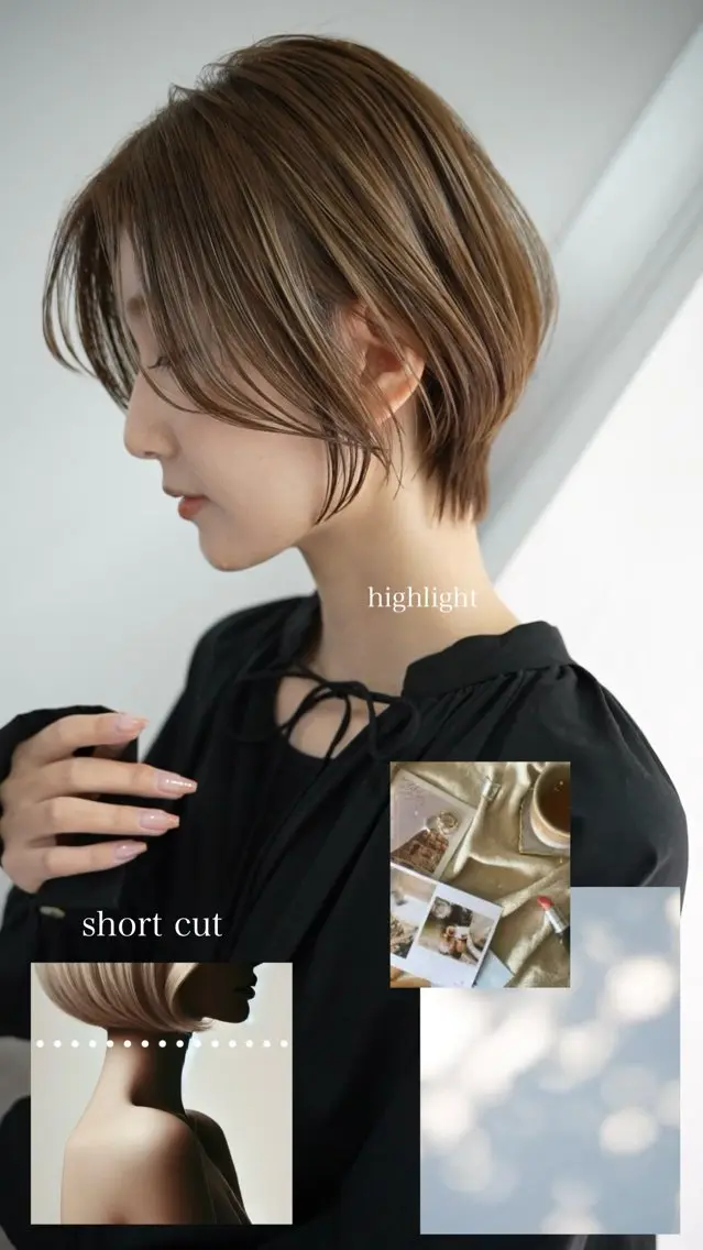 ショート カラー カット トリートメント 髪質改善カラー ショートボブ専門のヘアスタイル