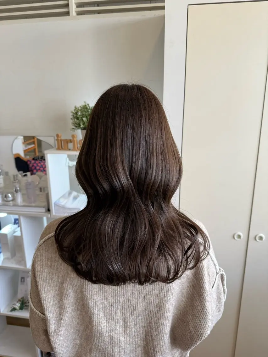 ロング カラー カット ヘアカラー トリートメント 竹添 有梨沙のヘアスタイル