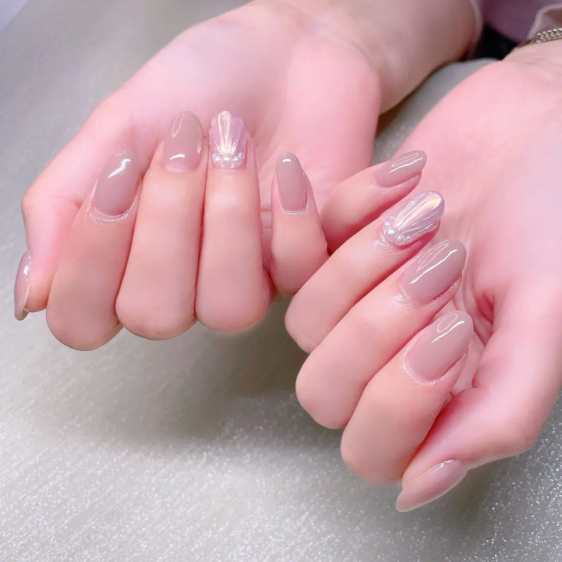ネイル 長さ出し ストーンネイル ハンドネイル Nailist suzuのネイルデザイン