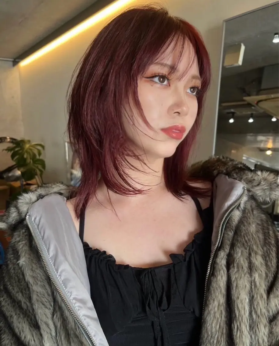 ミディアム カラー ブリーチ ダブルカラー ヘアカラー 青木 里空のヘアスタイル