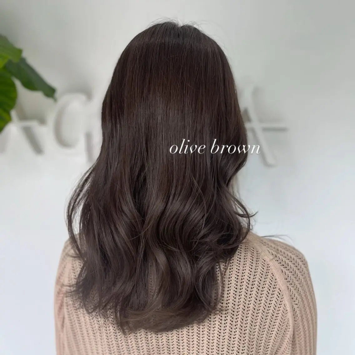 セミロング カラー ブラウンカラー オリーブブラウン カット ヘアカラー トリートメント 透明感カラー／ 艶感カラー／RAMUのヘアスタイル