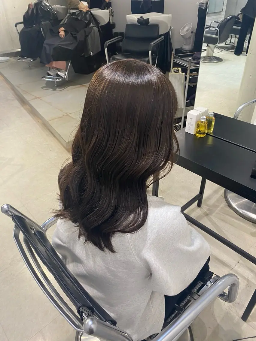 ミディアム カラー ヘアアレンジ ヘアカラー トリートメント ボブ艶モテカラー🫧 カリンのヘアスタイル