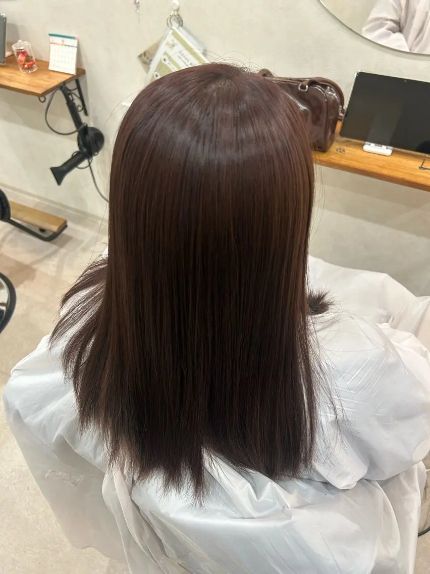 ミディアム 髪質改善 トリートメント ヘアカラー トリートメント 小野 茜音のヘアスタイル