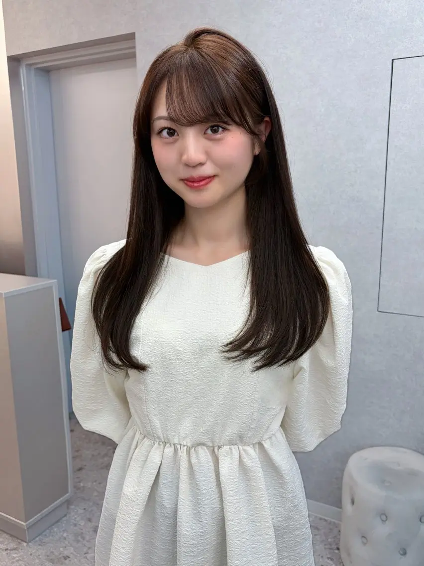 ロング カラー 透明感カラー オリーブカラー 韓国風ヘア レイヤーカット ロング ヘアカラー saya🍀/透明感 カラー/ヘアセットのヘアスタイル