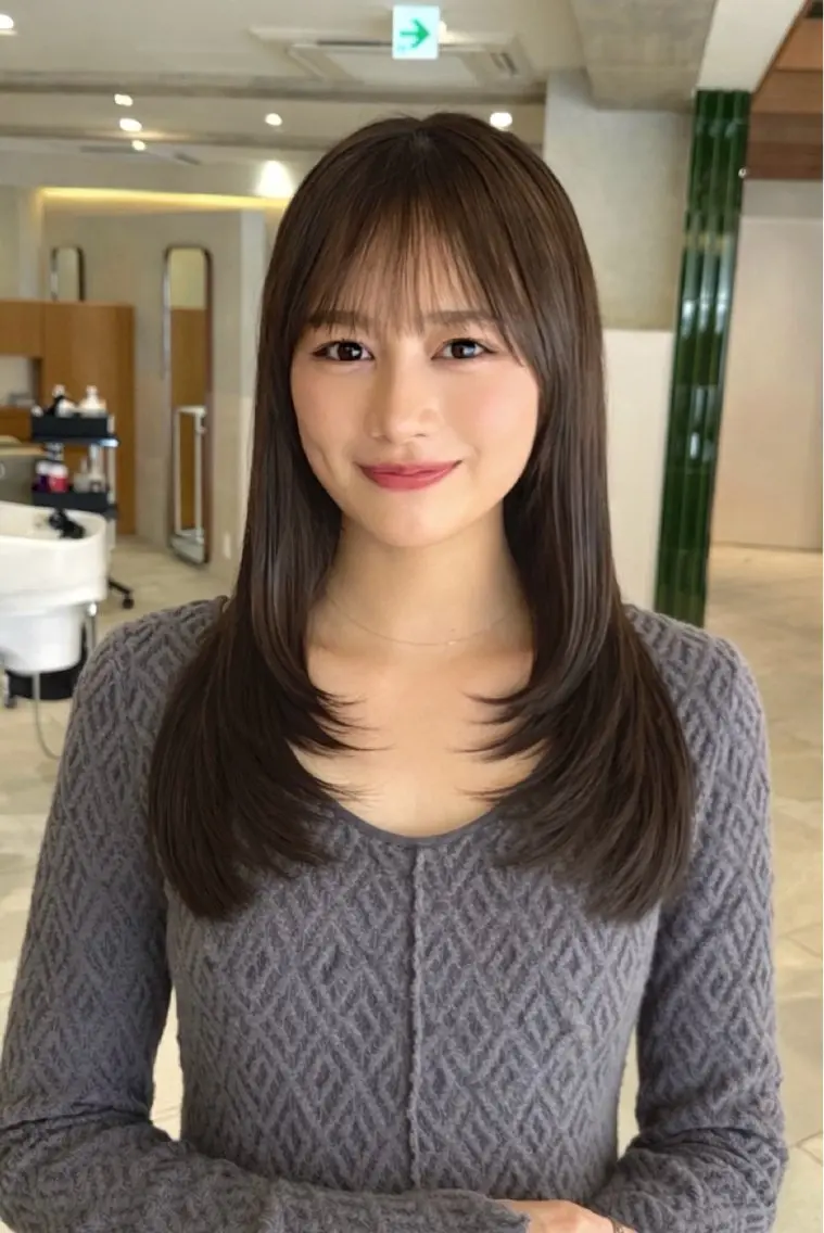 セミロング ヘアカラー トリートメント MISATO THIRD SHOPのヘアスタイル
