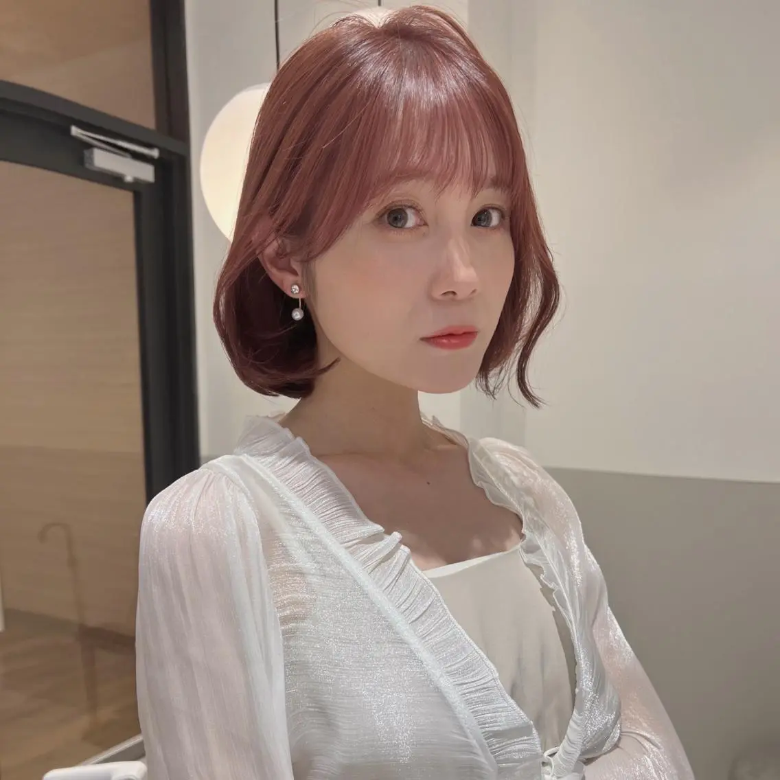 ショート ボブ 韓国風ヘア カット ヘアカラー トリートメント 韓国モテhair🍑 momoのヘアスタイル