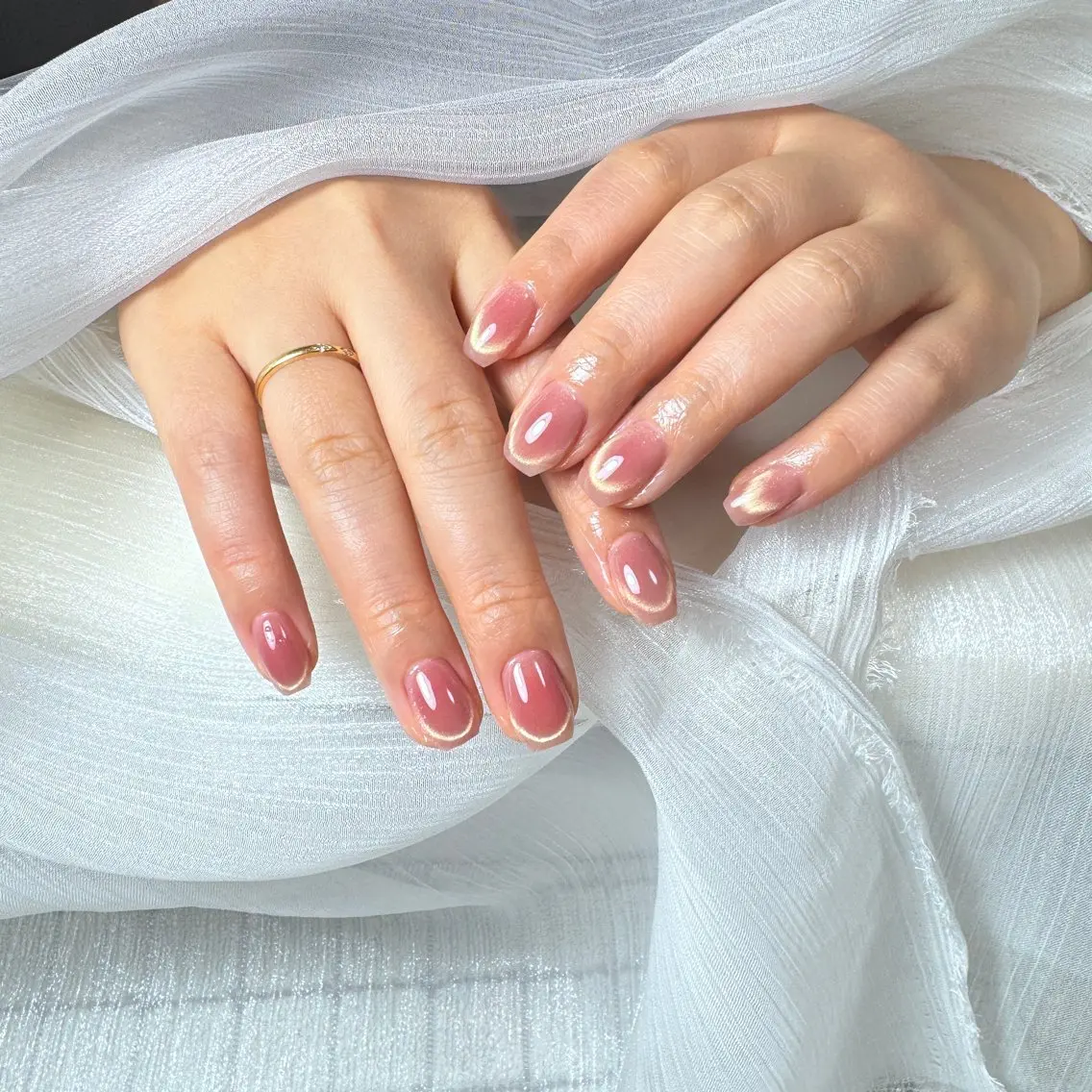 ネイル チークネイル フレンチネイル グラデーション 韓国ネイル マグネットネイル ハンドネイル Hana Nailのネイルデザイン