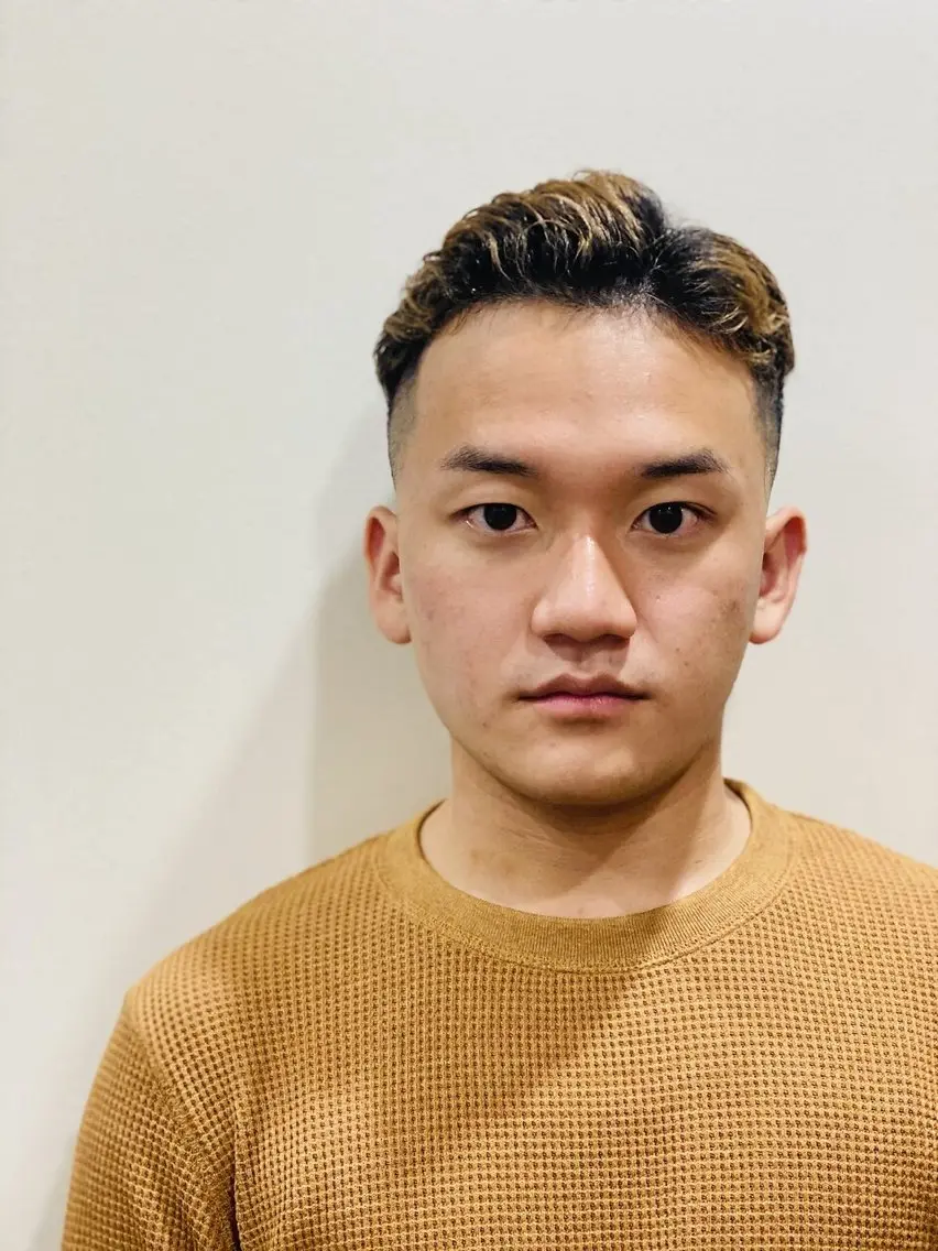 ショート カラー ヘアアレンジ メンズ フェードカット スキンフェード カット ヘアカラー ヘアセット 赤坂barber 古澤慶一郎【モテ髪】のヘアスタイル