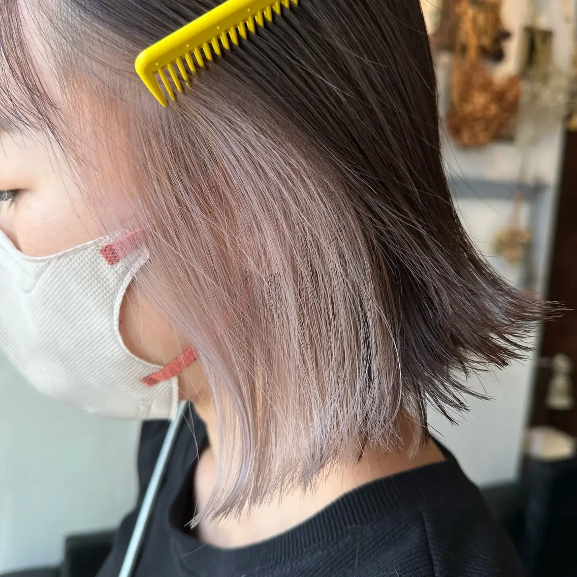 ミディアム カラー インナーカラー 💜推しインナー カラー/菊池柊真💜のヘアスタイル