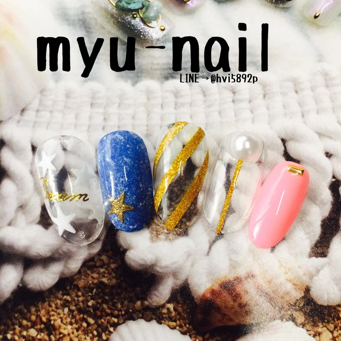 ネイル クリアネイル ハンドネイル ホームサロン myu-nailのネイルデザイン