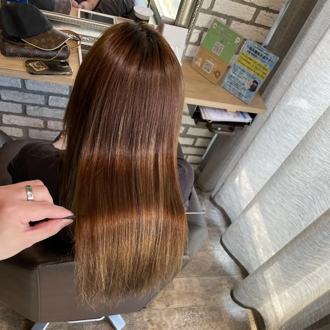 ロング カット 縮毛矯正 西中島エリアNo.1 髪質改善ラビマーニのヘアスタイル