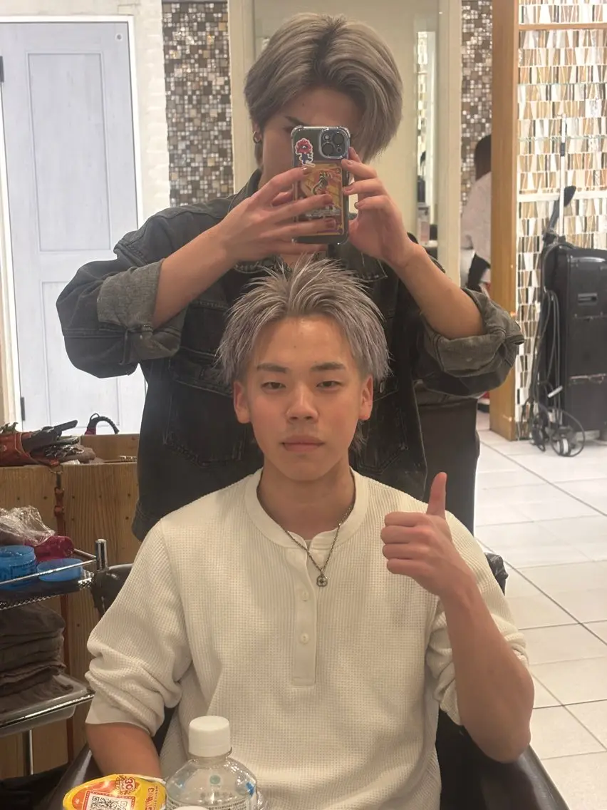 メンズ カット ヘアカラー トリートメント 郡山駅前美容師 真野目暉のヘアスタイル