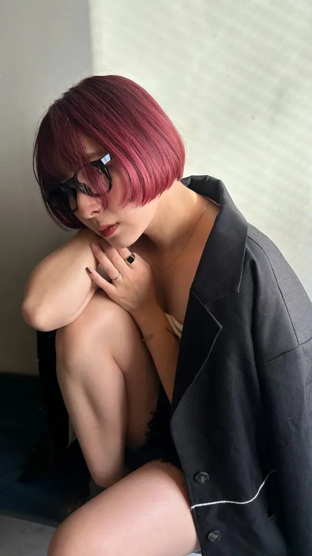 ショート カラー イルミナカラー カット ヘアカラー ショート/ボブ/ 心斎橋/宮脇美奈のヘアスタイル