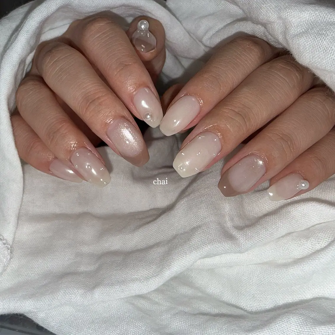 ネイル フレンチネイル マグネットネイル ハンドネイル chai nail +  eye📍鶴橋のネイルデザイン
