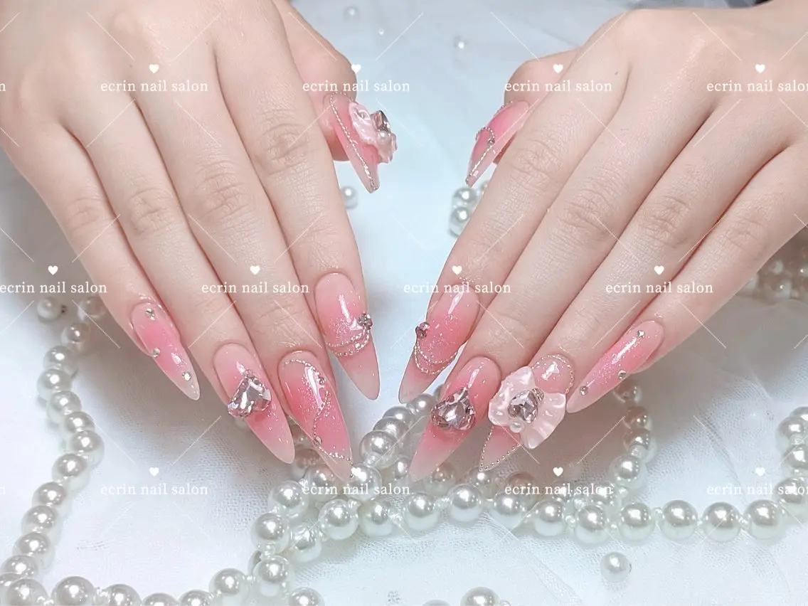 ネイル ロングネイル ネイルチップ ecrin nail salon錦糸町のネイルデザイン