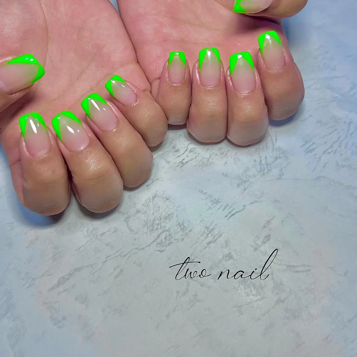 ネイル アートネイル フットネイル ハート ニュアンスネイル ホワイト two nailのネイルデザイン
