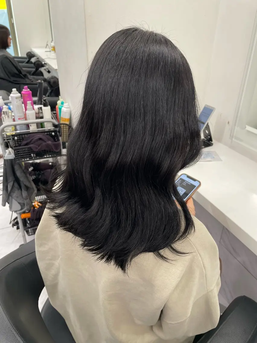 ミディアム カラー パーマ ヘアアレンジ メンズ キッズ 韓国系🇰🇷🩶 艶暗髪/MEIのヘアスタイル