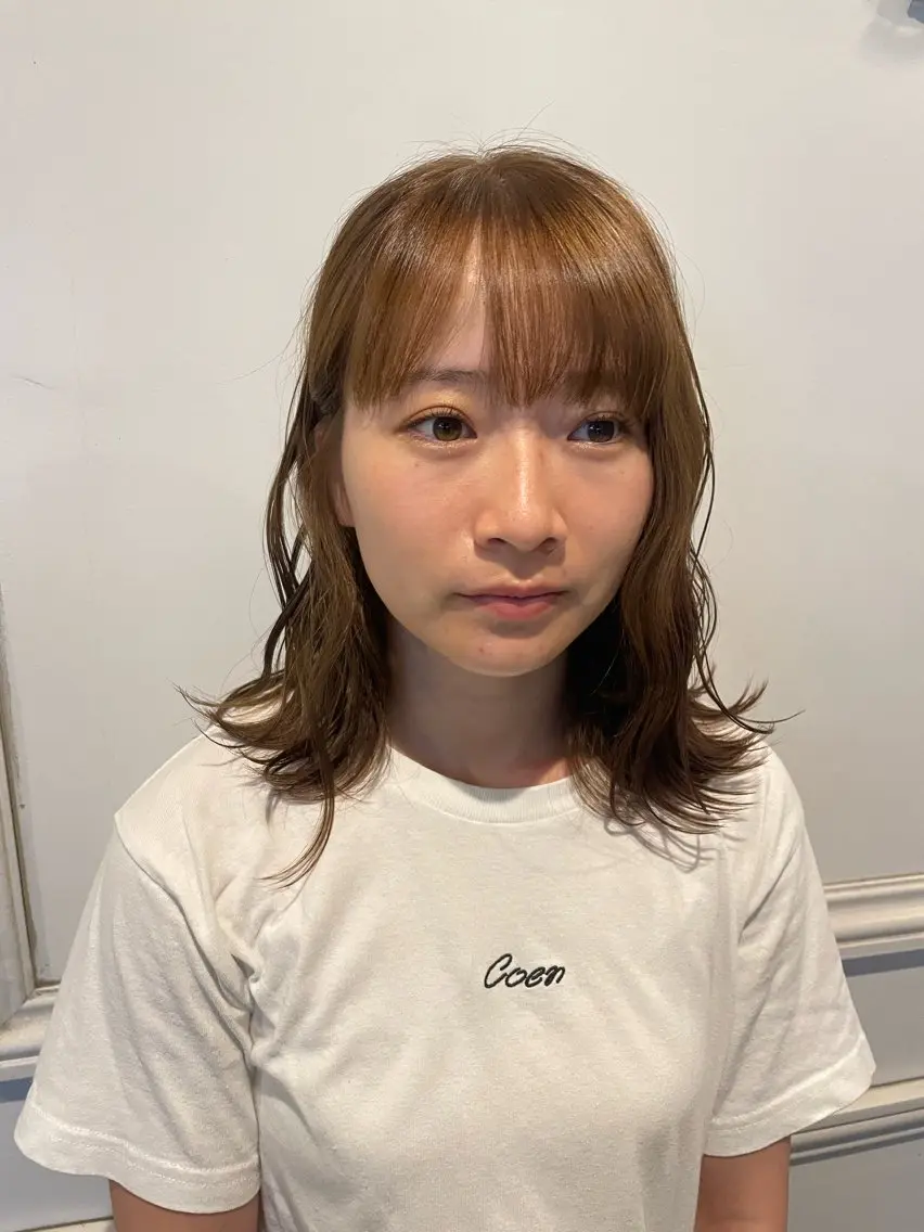 ミディアム ヘアカラー SARA古賀店 かすみ🐬🩵のヘアスタイル