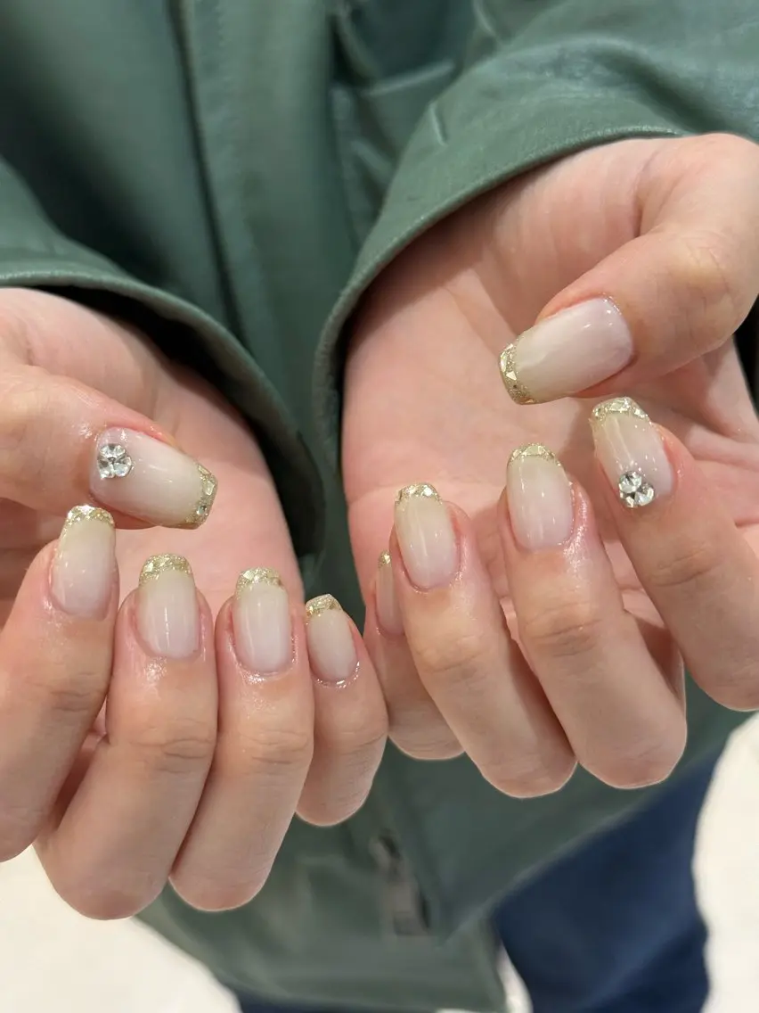 ネイル フレンチネイル ガラスフレンチ ハンドネイル SACHIKO♪ Mielのネイルデザイン