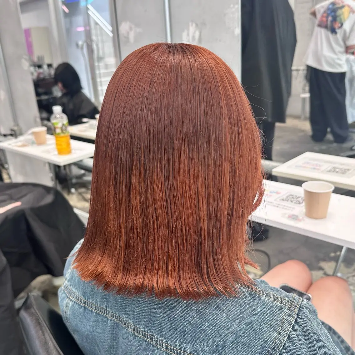 ミディアム カラー ヘアアレンジ ブリーチ ブリーチなしカラー オレンジ 🎀モテ暖色× エクステ🎀あかりのヘアスタイル