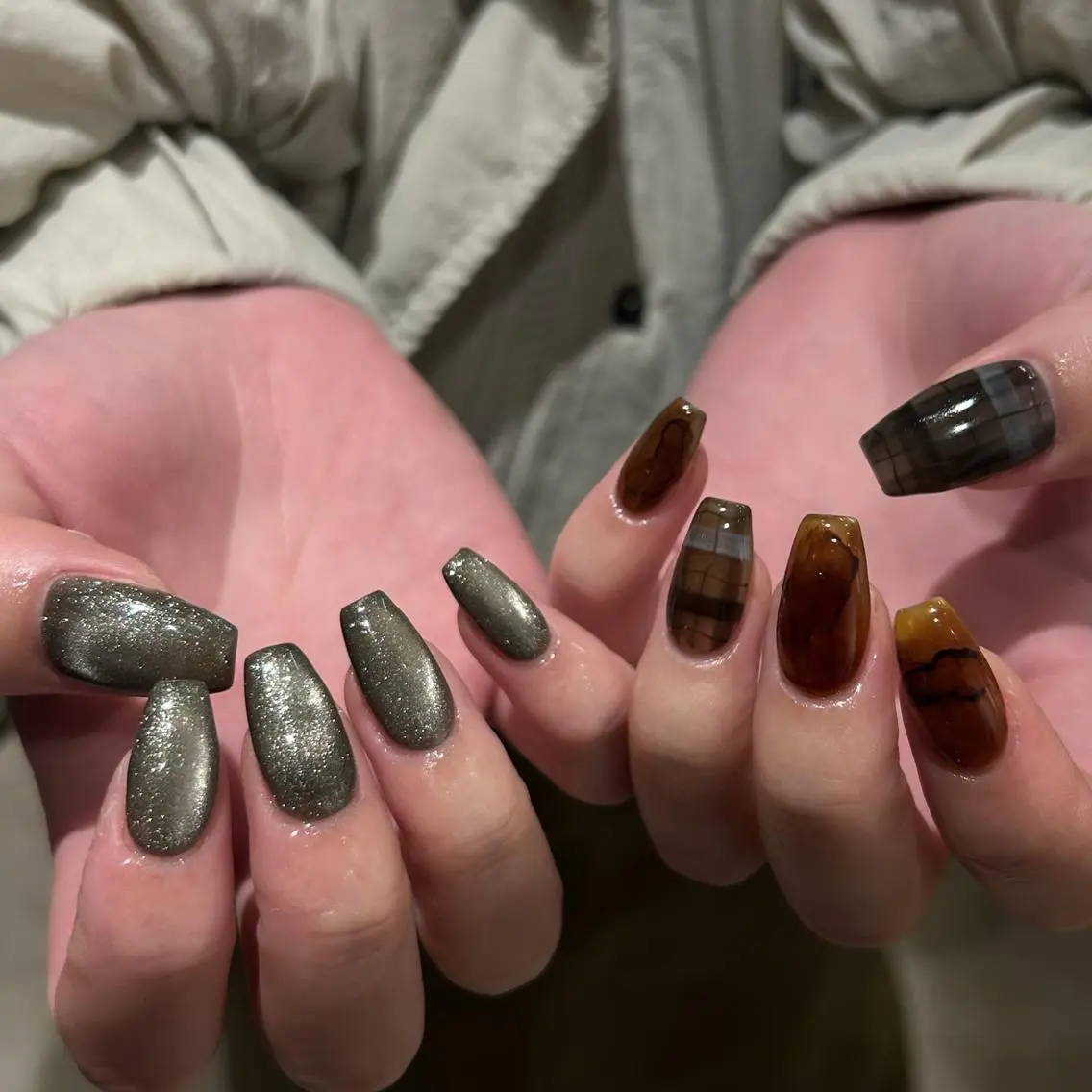 ネイル オーロラネイル ジェルネイル 氷ネイル・うるうるネイル 韓国ネイル ミラーネイル ハンドネイル nails TOKYOのネイルデザイン