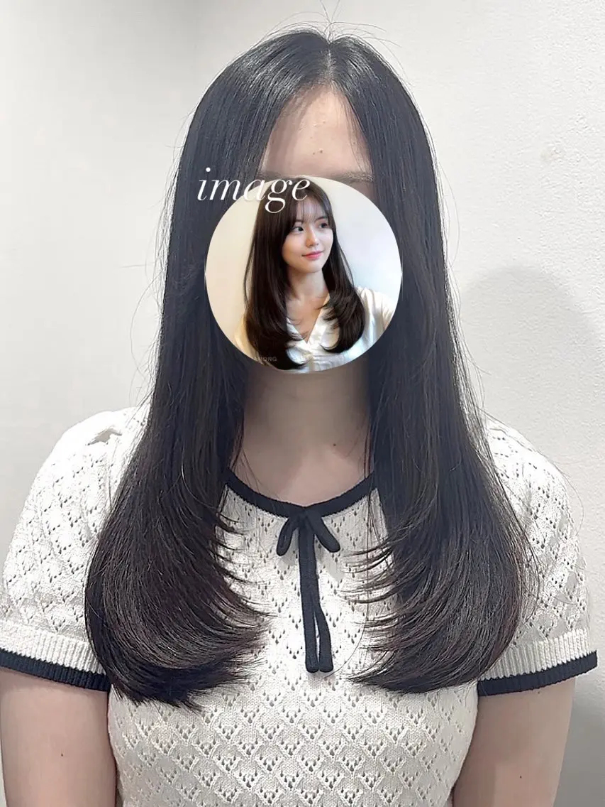 セミロング カラー パーマ ヘアアレンジ カット トリートメント ヘアセット パク・ボミン小野リエ 韓国ハーフ🦊のその他イメージ