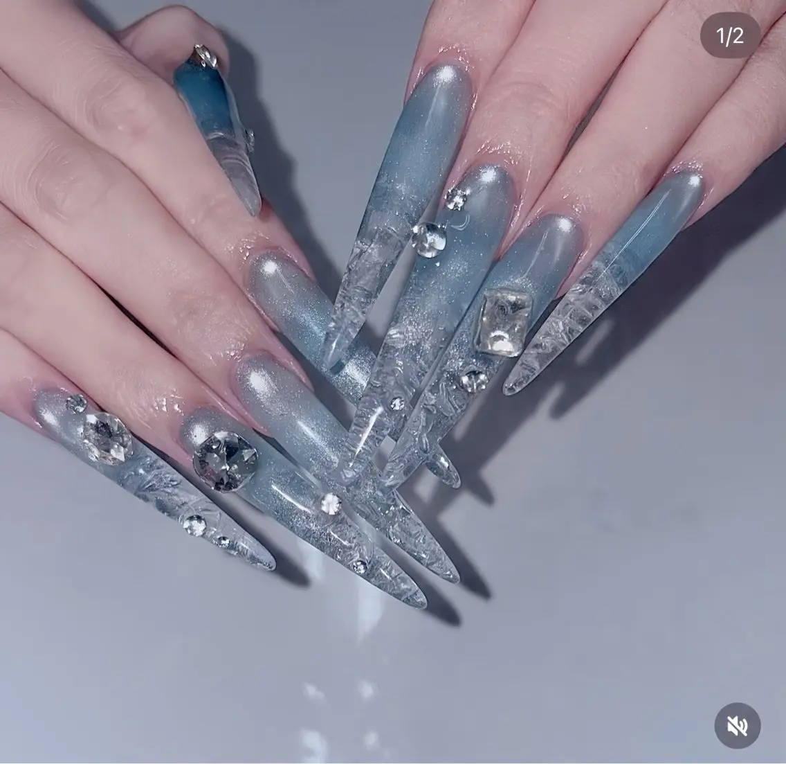 ネイル クリアネイル ドット フットネイル ジェルネイル グリーン ハンドネイル Rin Nail 新大久保店のネイルデザイン