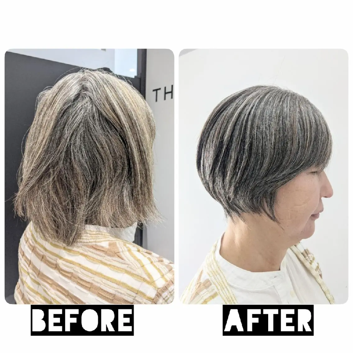ショート カラー パーマ ヘアアレンジ カット 心斎橋/難波ショート 白髪ぼかし 中尾のヘアスタイル