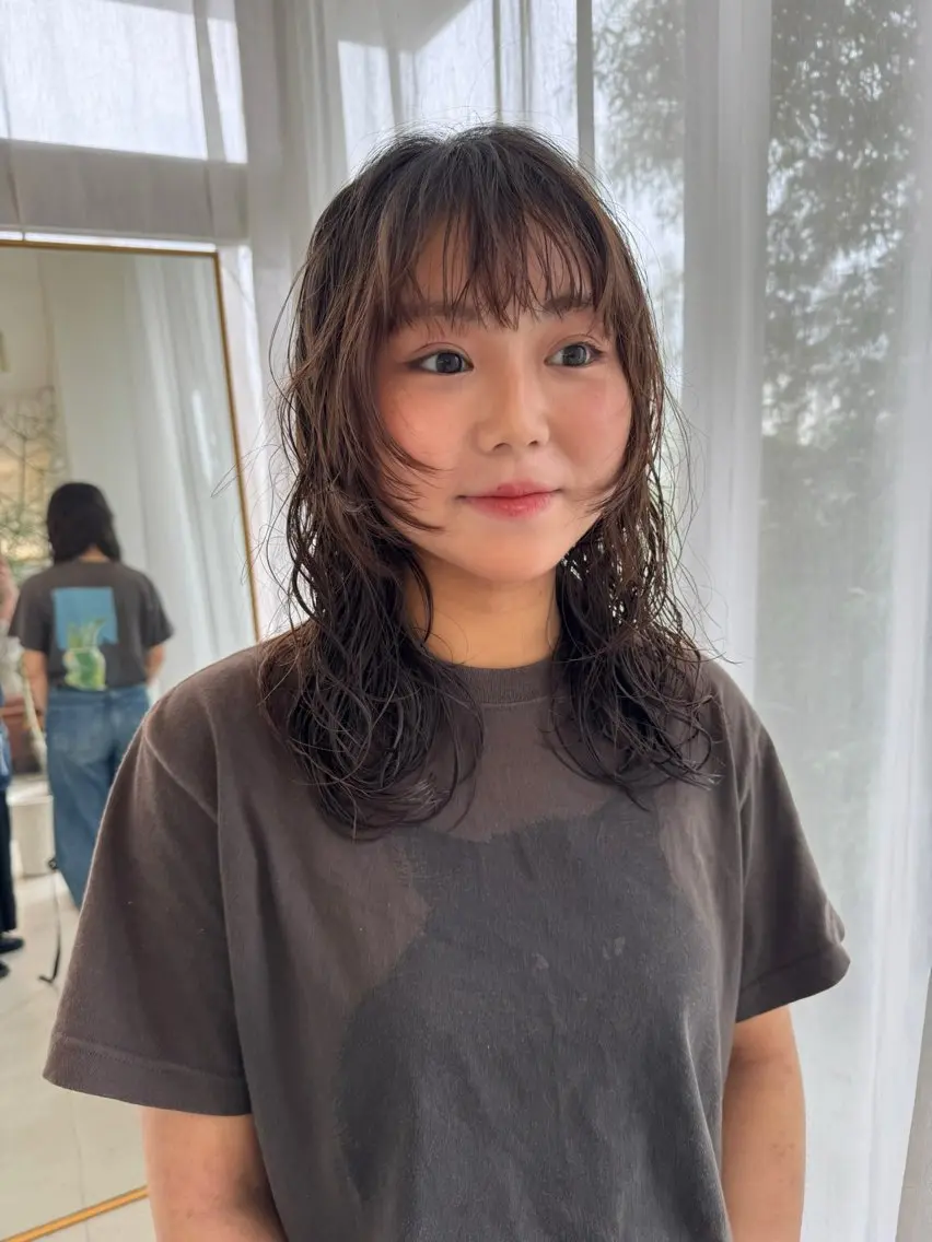 セミロング カット パーマ 瀬長なおみ U too e'sのヘアスタイル