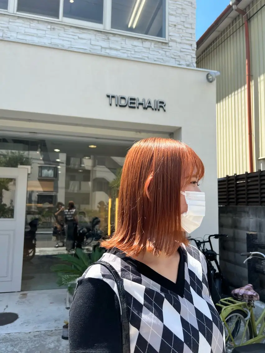 ショート カラー オレンジ 山下泰誠 TIDEHAIR🌱のヘアスタイル