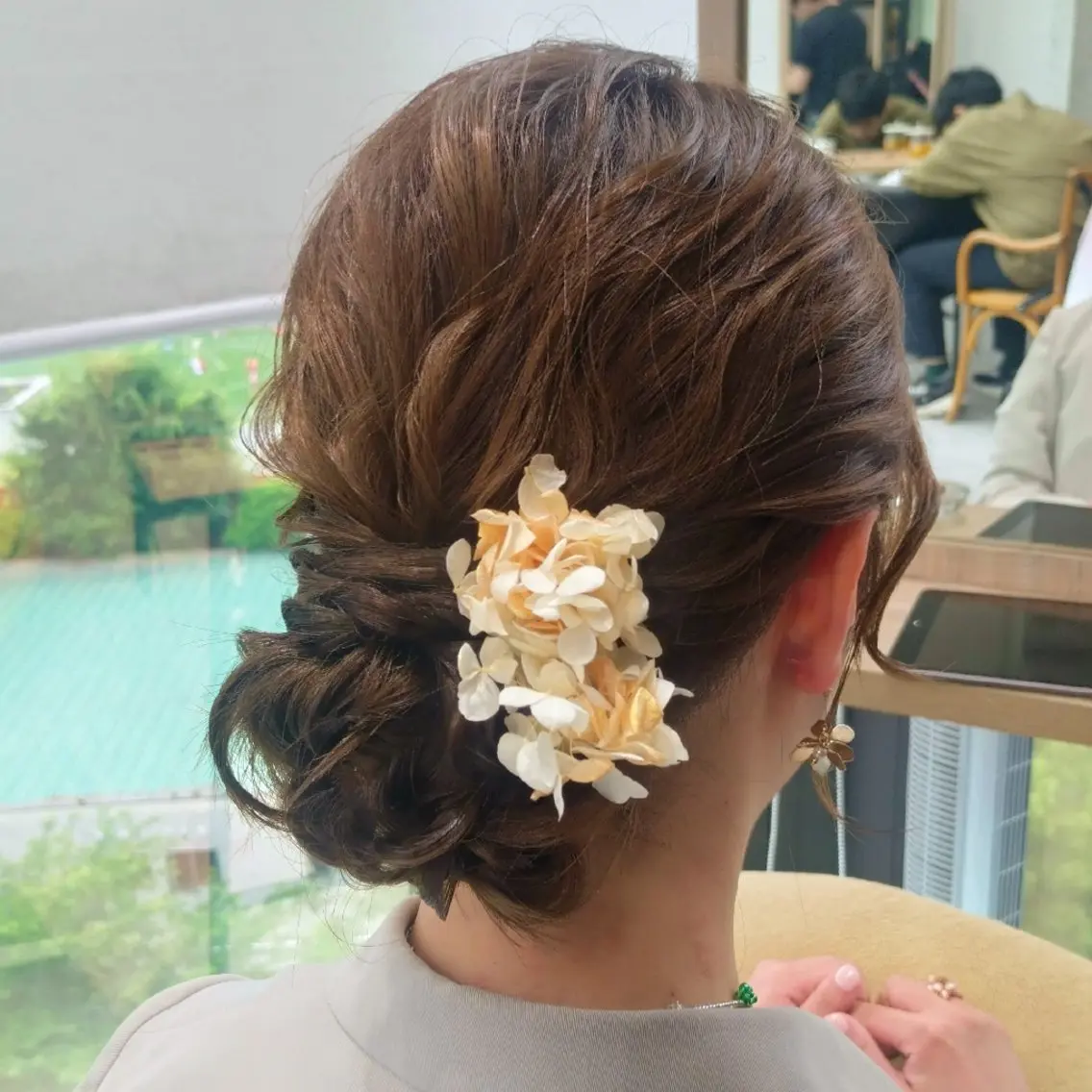 セミロング ヘアアレンジ ヘアセット ヘアアレンジ/柔らか 艶カラー/AKARIのヘアスタイル