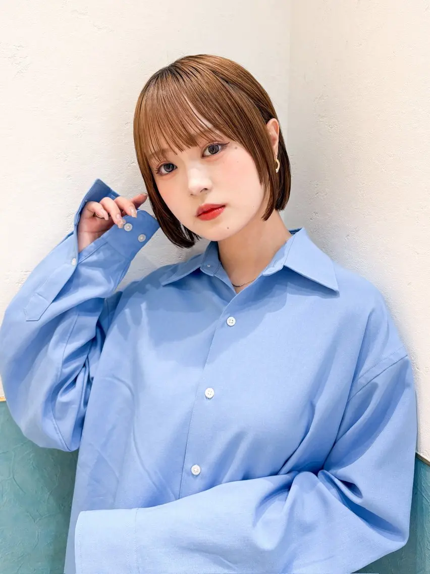 ショート カラー 似合わせボブ💓/ 美髪縮毛✨豊嶋龍佑のヘアスタイル