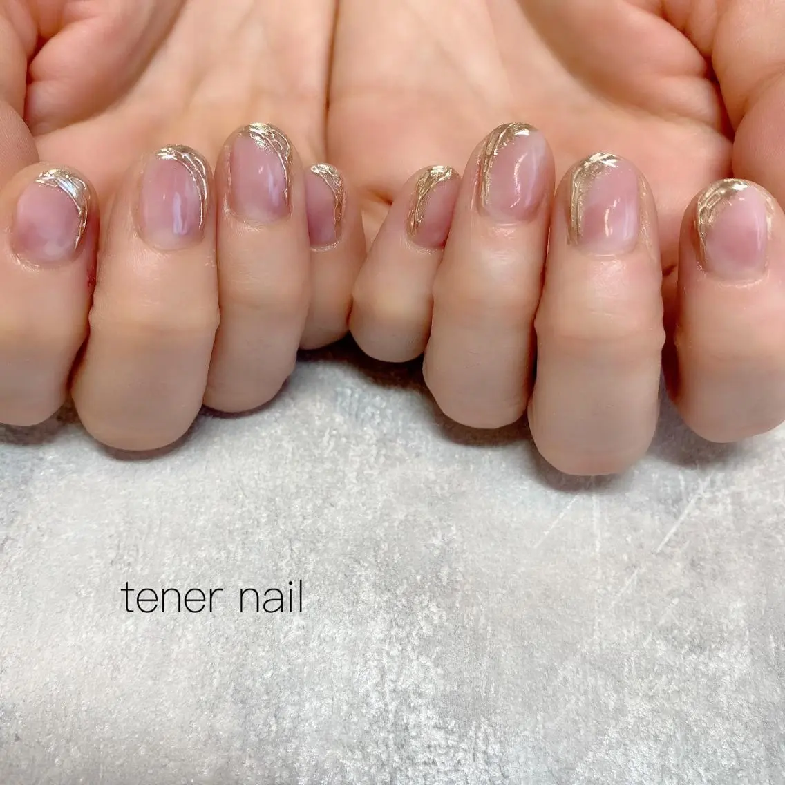 ネイル フレンチネイル 大理石ネイル(マーブル) ミラーネイル テネルネイル tener nailのネイルデザイン
