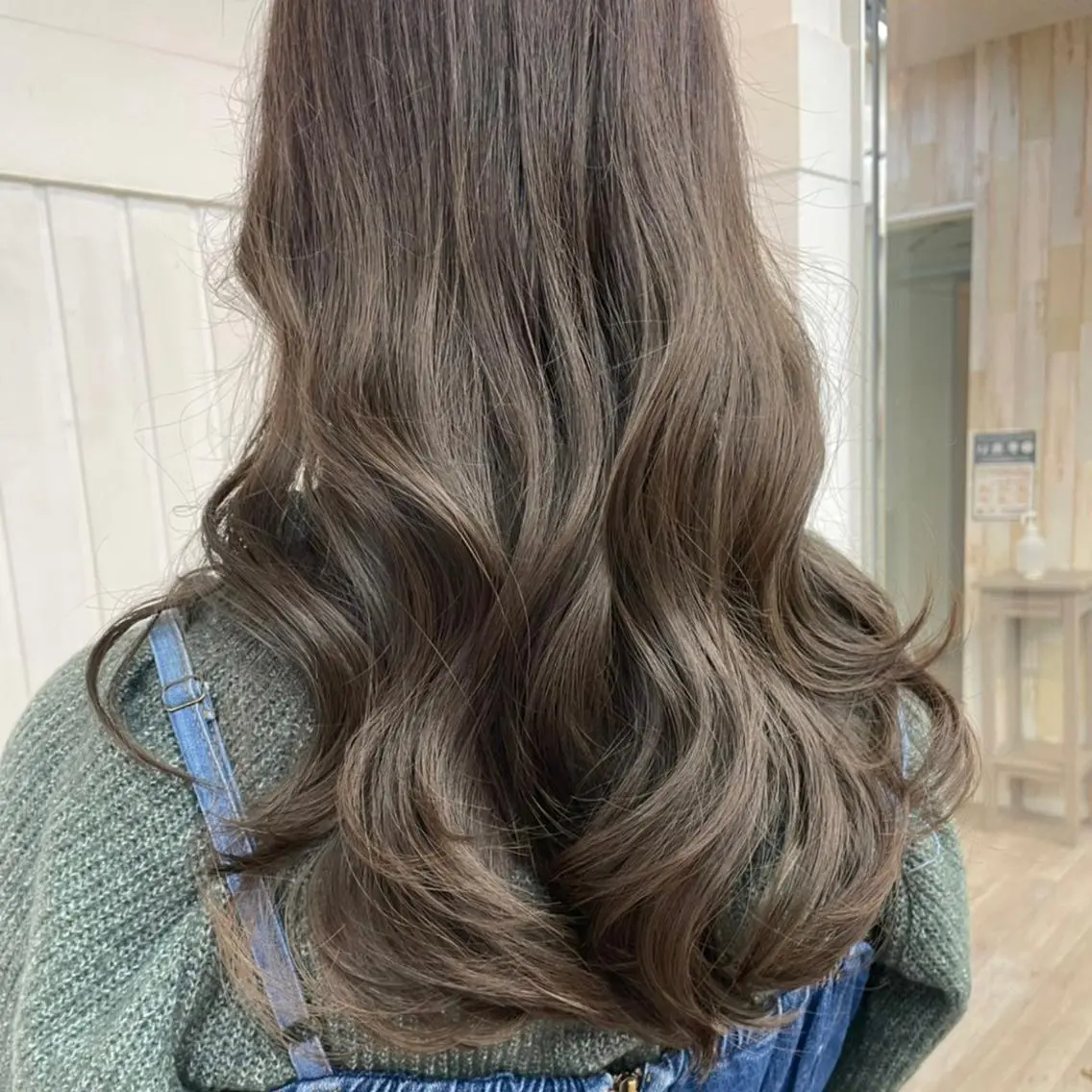 ロング アッシュ ミストバング パープルカラー ボブ くびれヘア カット 縮毛矯正 トリートメント N° anfeel 渋谷🪞🫧のヘアスタイル