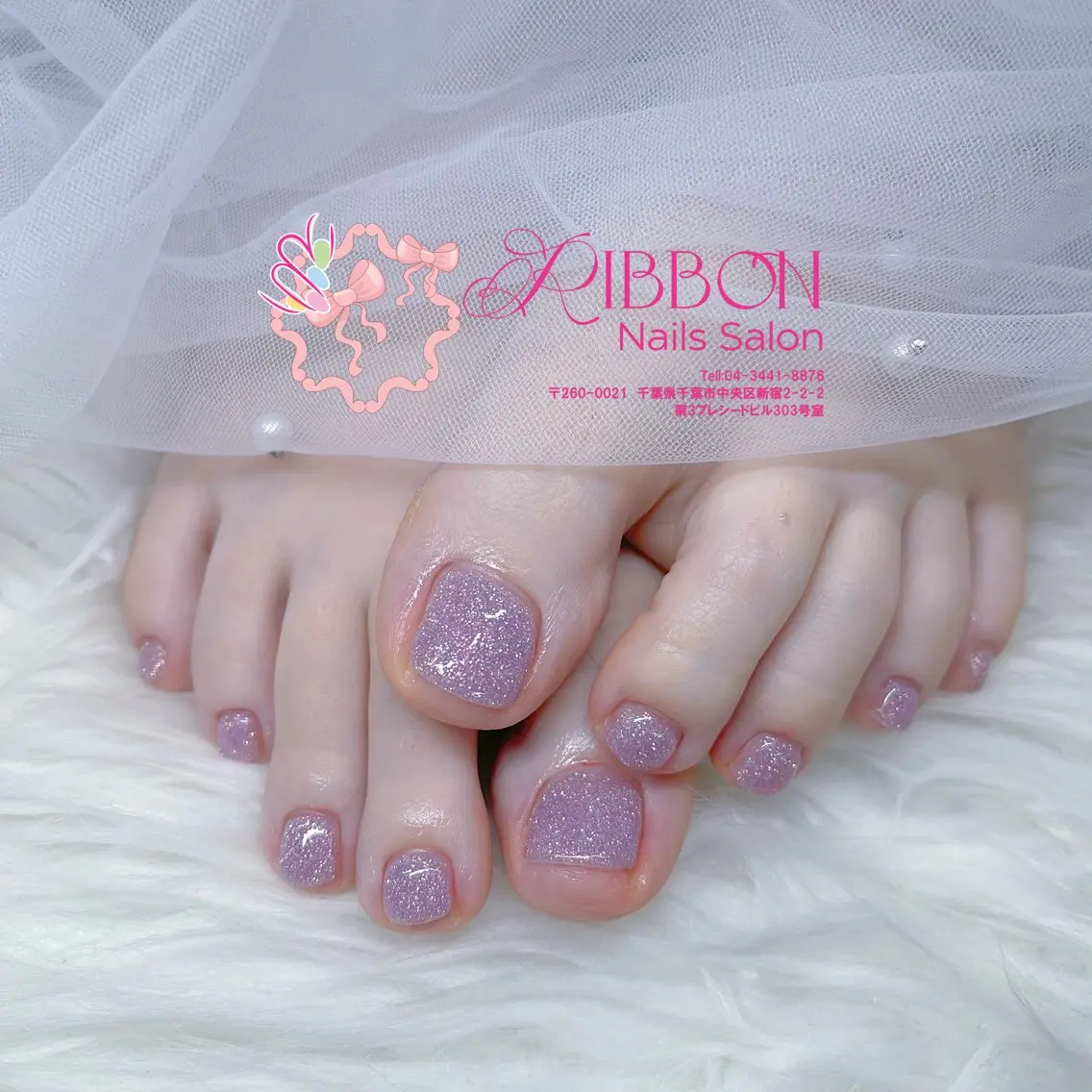 ネイル フットネイル フレンチネイル ジェルネイル マグネットネイル 持ち込み フットネイル Ribbonnail salonのネイルデザイン