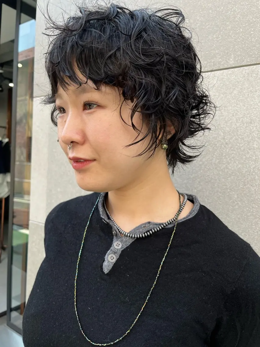 ショート パーマ ショートヘア ウルフカット カット パーマ 似合わせパーマ/ 山本銀次郎のヘアスタイル