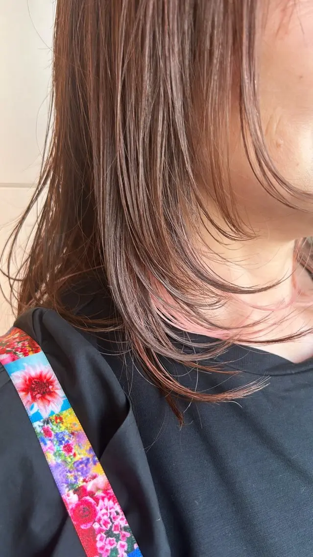 ミディアム 顔周りカット レイヤーカット 小顔カット 工藤 慎伍のヘアスタイル